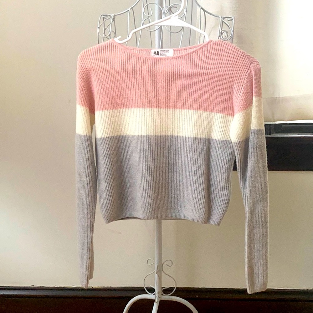 H&M Cropped Striped Sweater